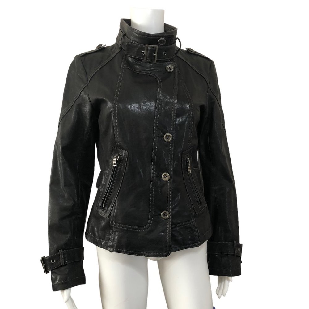 Danier Black Leather Moto Jacket